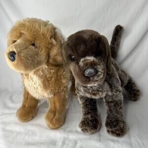 Bass Pro Shops Dog Plush Lot Of 2 Golden Retriever Pup And Pointer